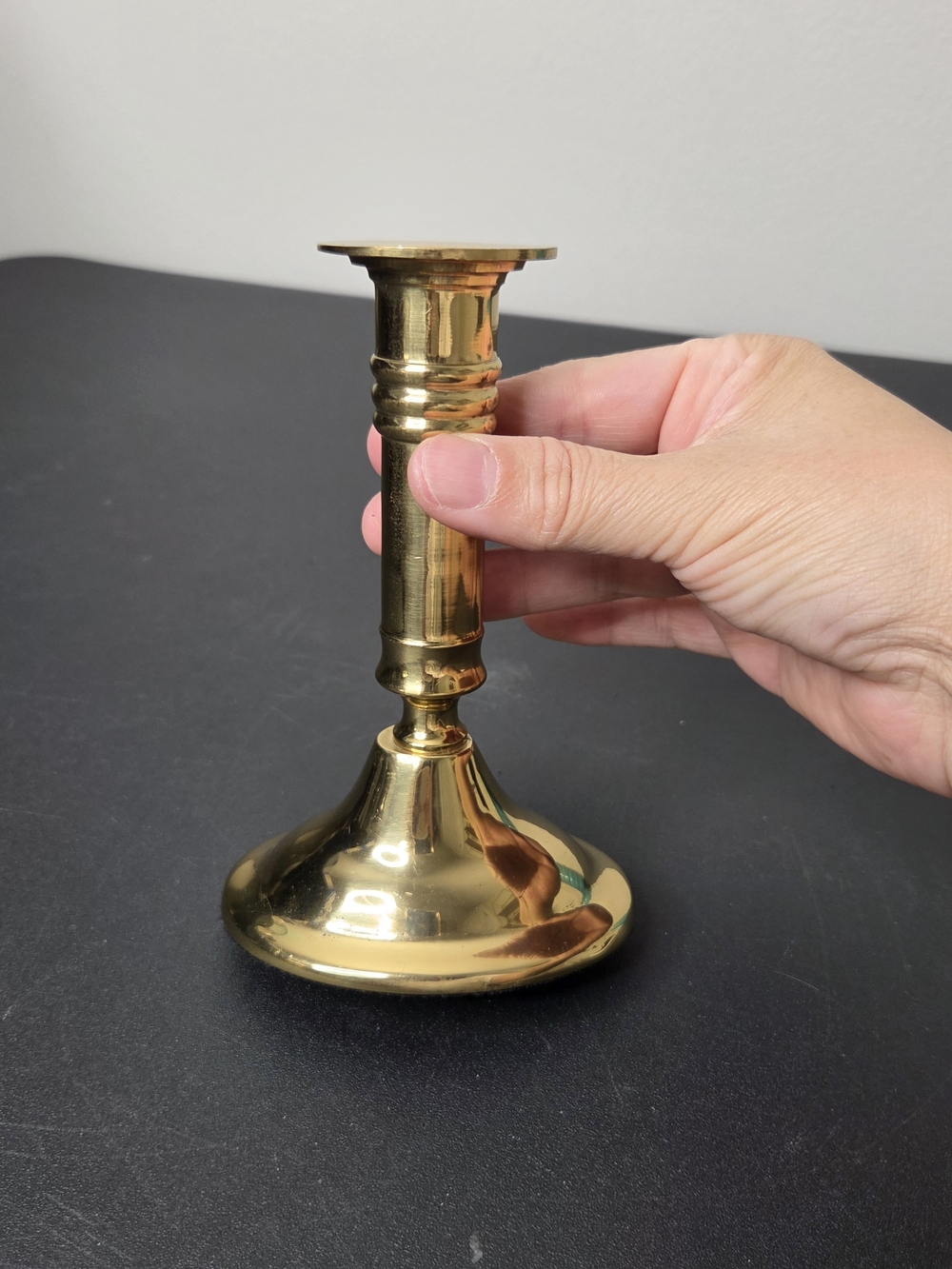 Hampton Brass Gold Candlestick Holder 6" Oval Base
